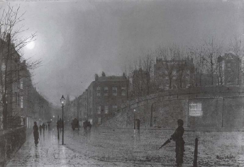 Atkinson Grimshaw View of Heath Street by Night